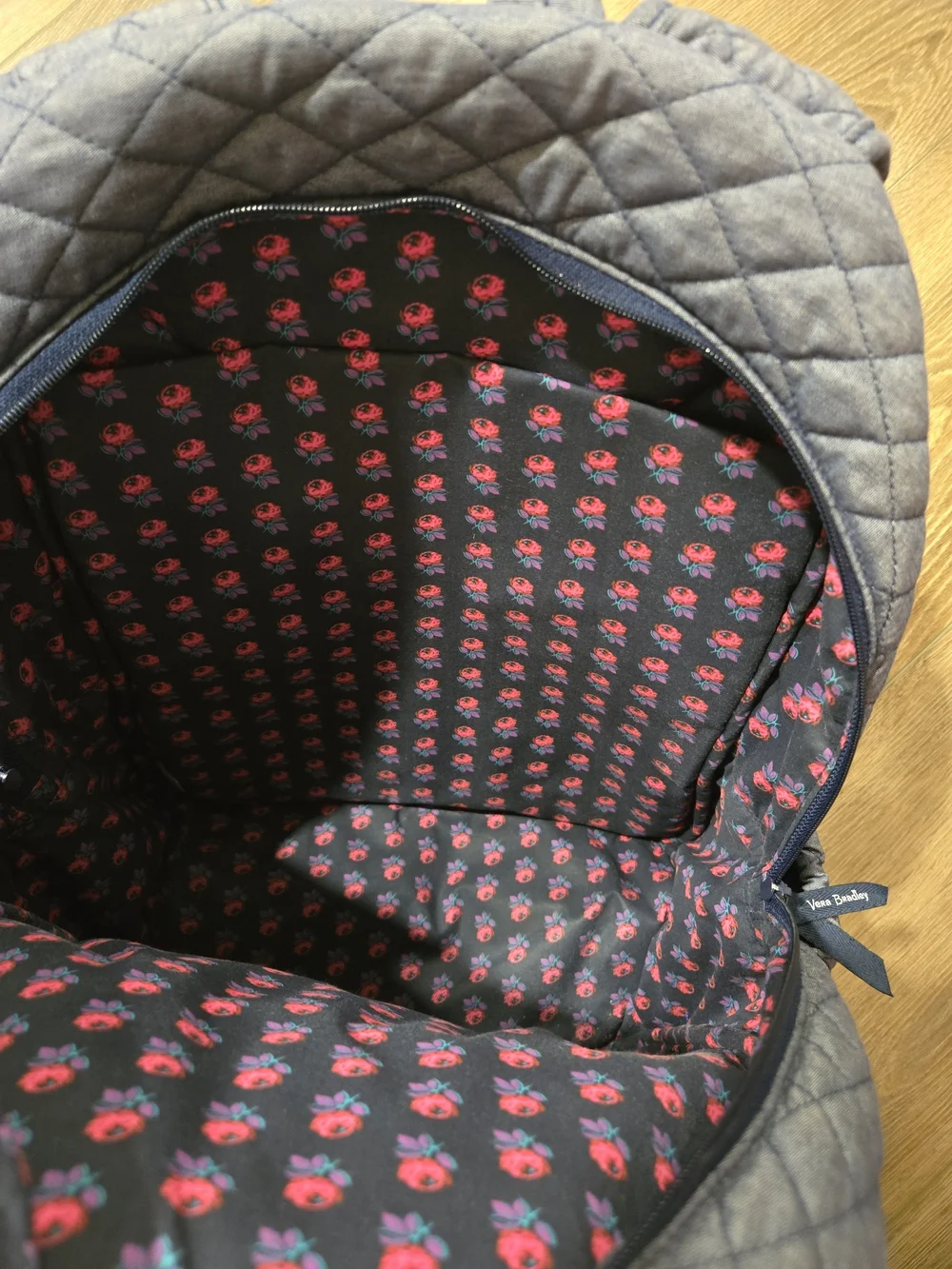 Vera Bradley Quilted Light Gray Backpack